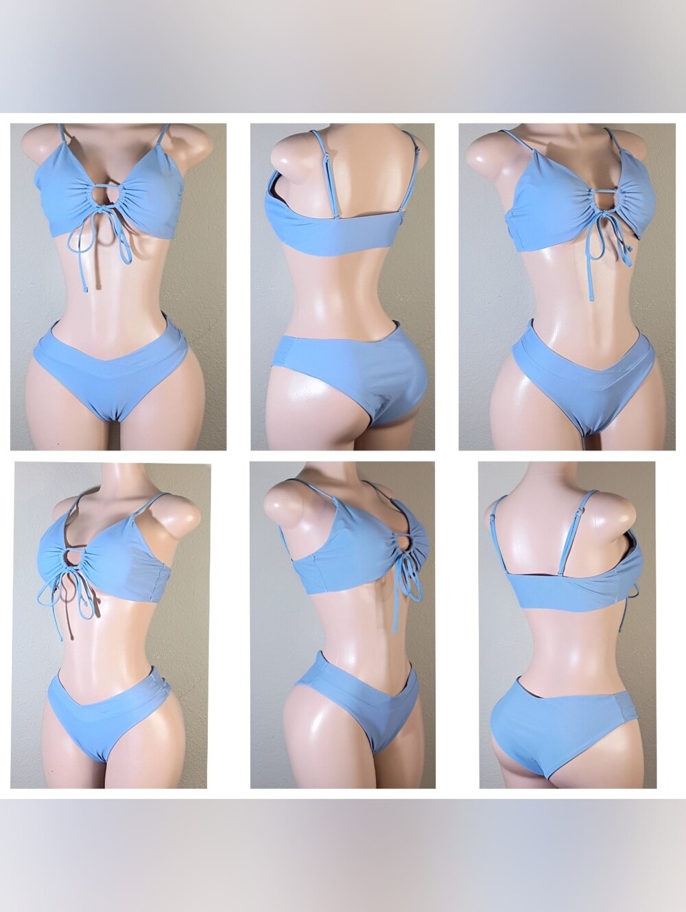 Light Blue Lace-Front Women’s Bikini Set